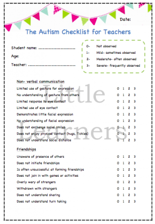 The Autism Checklist for Teachers